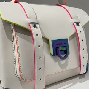 Michael Kors White and Multicolor Accent Bag